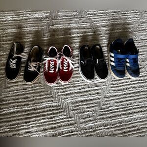 Big Kid Lot of Vans and Adidas 2.5